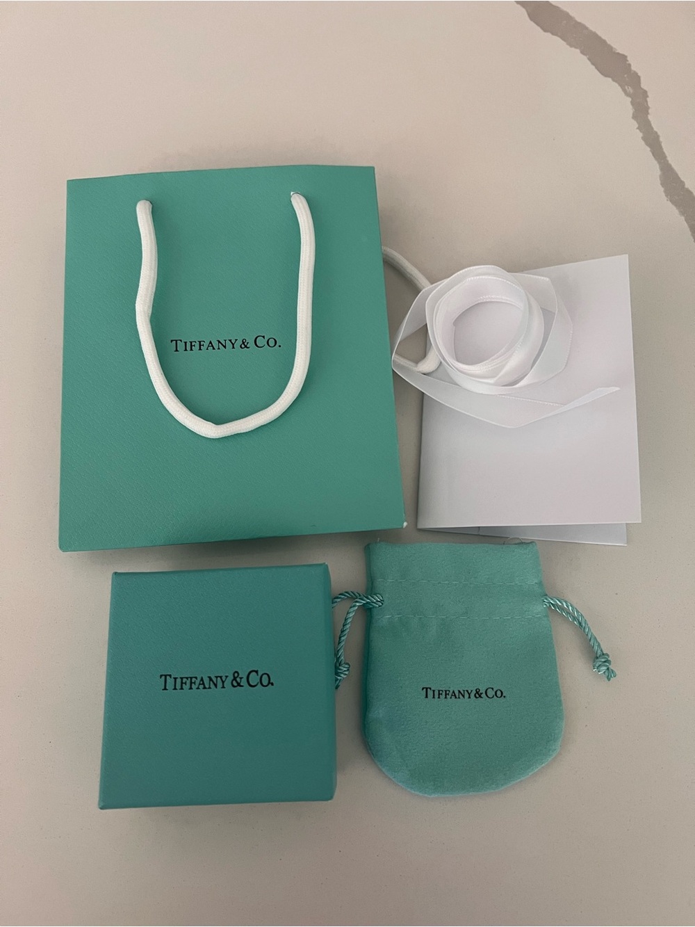 Tiffany & Co. Blue-Green Gift Set with White Accents